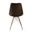 Kick Velvet Bucket Chair Coffee - Gold Frame