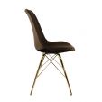 Kick Velvet Bucket Chair Coffee - Gold Frame