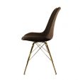 Kick Velvet Bucket Chair Coffee - Gold Frame