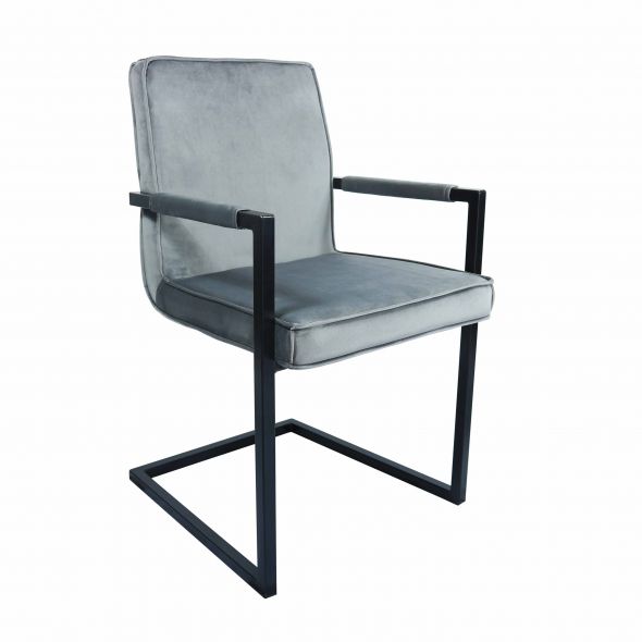 Kick Armchair JIM - Velvet - Grey