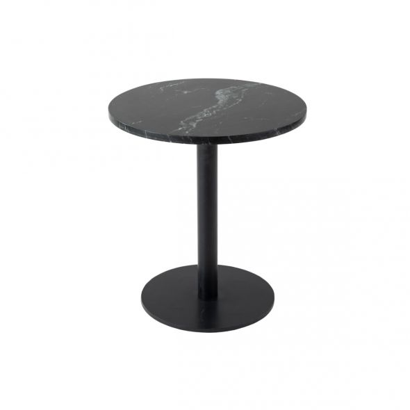 Kick Sidetable Marble Round High - Black