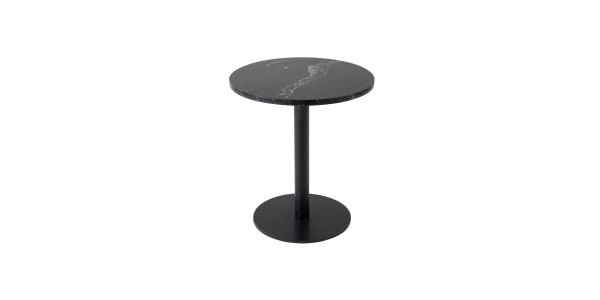 Kick Sidetable Marble Round High - Black