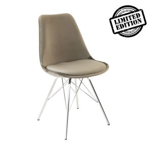 Velvet Bucket Chair Dark Grey - Chrome frame | Kick Collection
